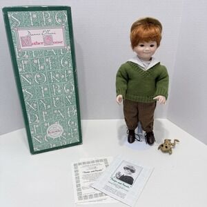1992 Dianna Effner Mother Goose Snips and Snails Porcelain Doll -Stand, COA, Box
